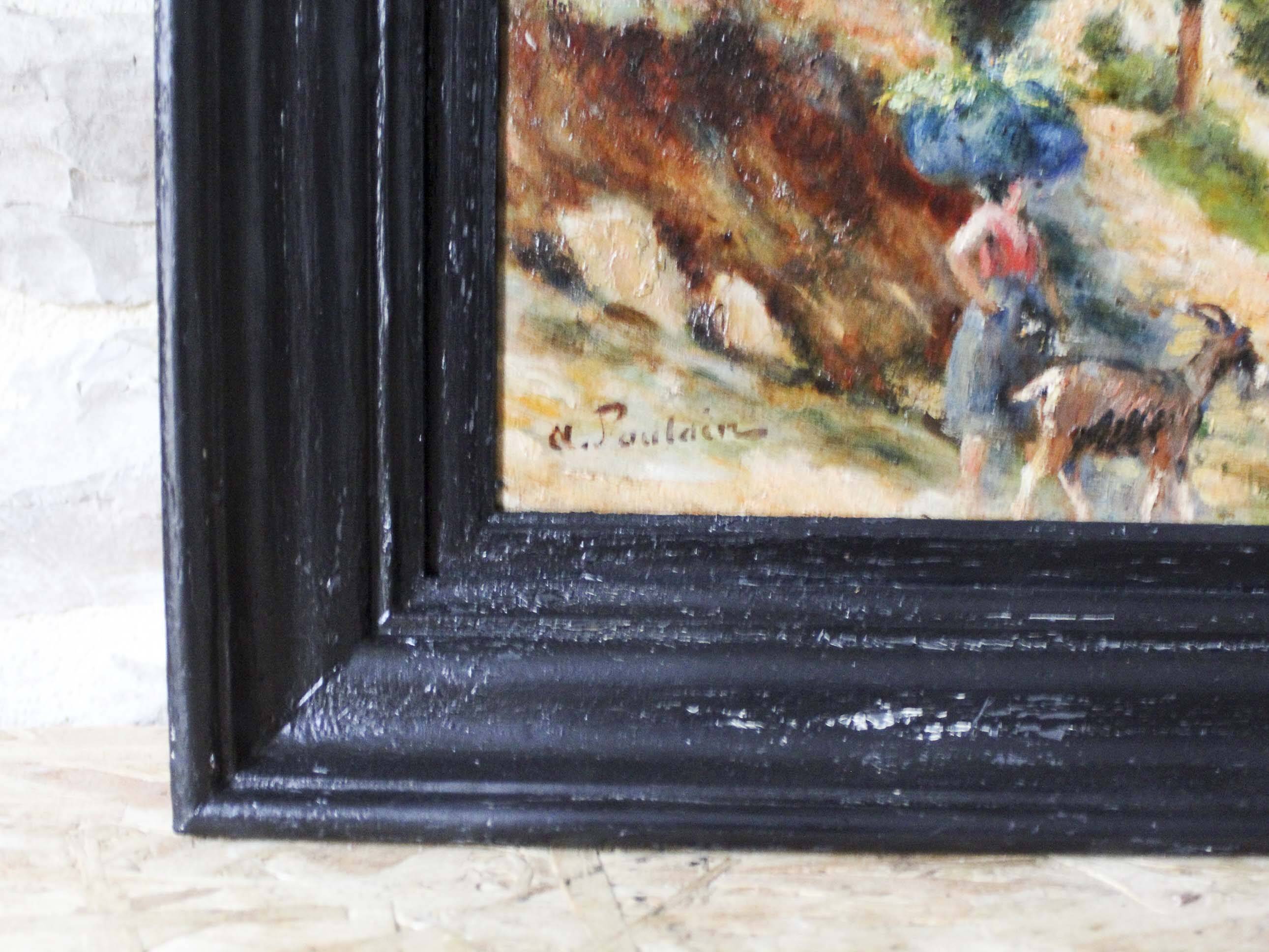 Oil on panel by A. Poulain - Cagnes sur Mer