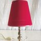 Table lamp in gilded brass and red velvet - mid 20th century.
