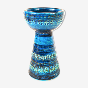 Vase bleu Bitossi, dessin d'aldo Londi