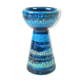 Blue vase candlestick Bitossi, aldo Londi design