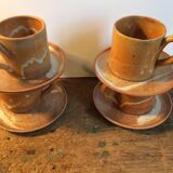 Set of 4 vintage stoneware coffee cups