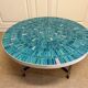Table basse en mosaïque turquoise par Berthold Müller-Oerlinghausen, Allemagne, années 1960.