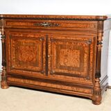 Buffet, commode en loupe d’amboine et palissandre, style Louis XVI – 2ème partie du XIXème