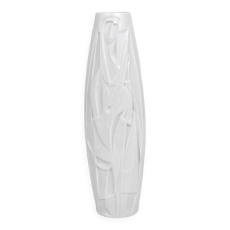 Cuno Fischer Rosenthal Studio-Line White Porcelain Vase with Op Art Relief, 1960s