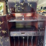 Asian turntable/vinyl cabinet in lacquered wood