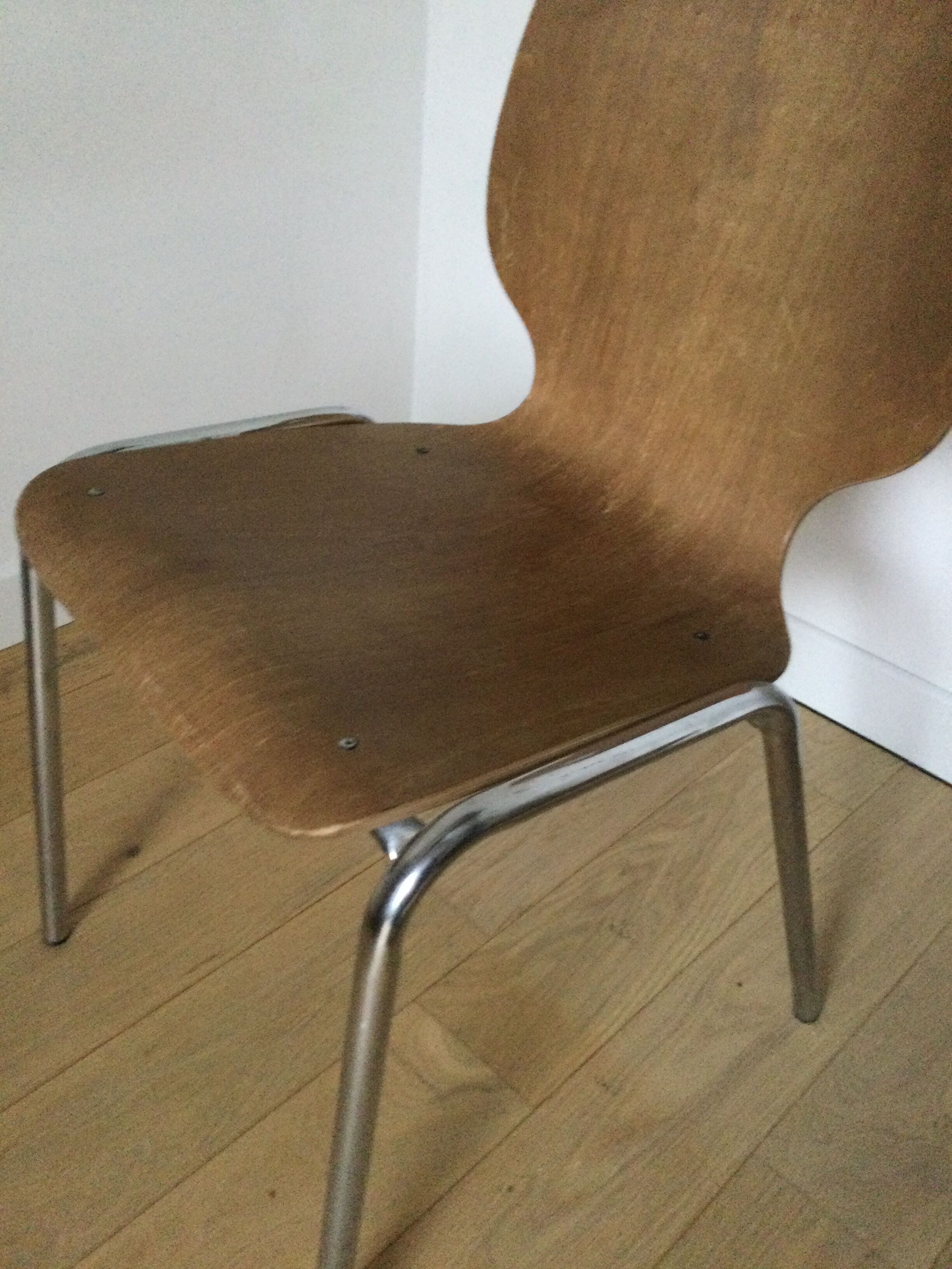 Vintage chair wood and chrome
