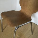 Vintage chair wood and chrome