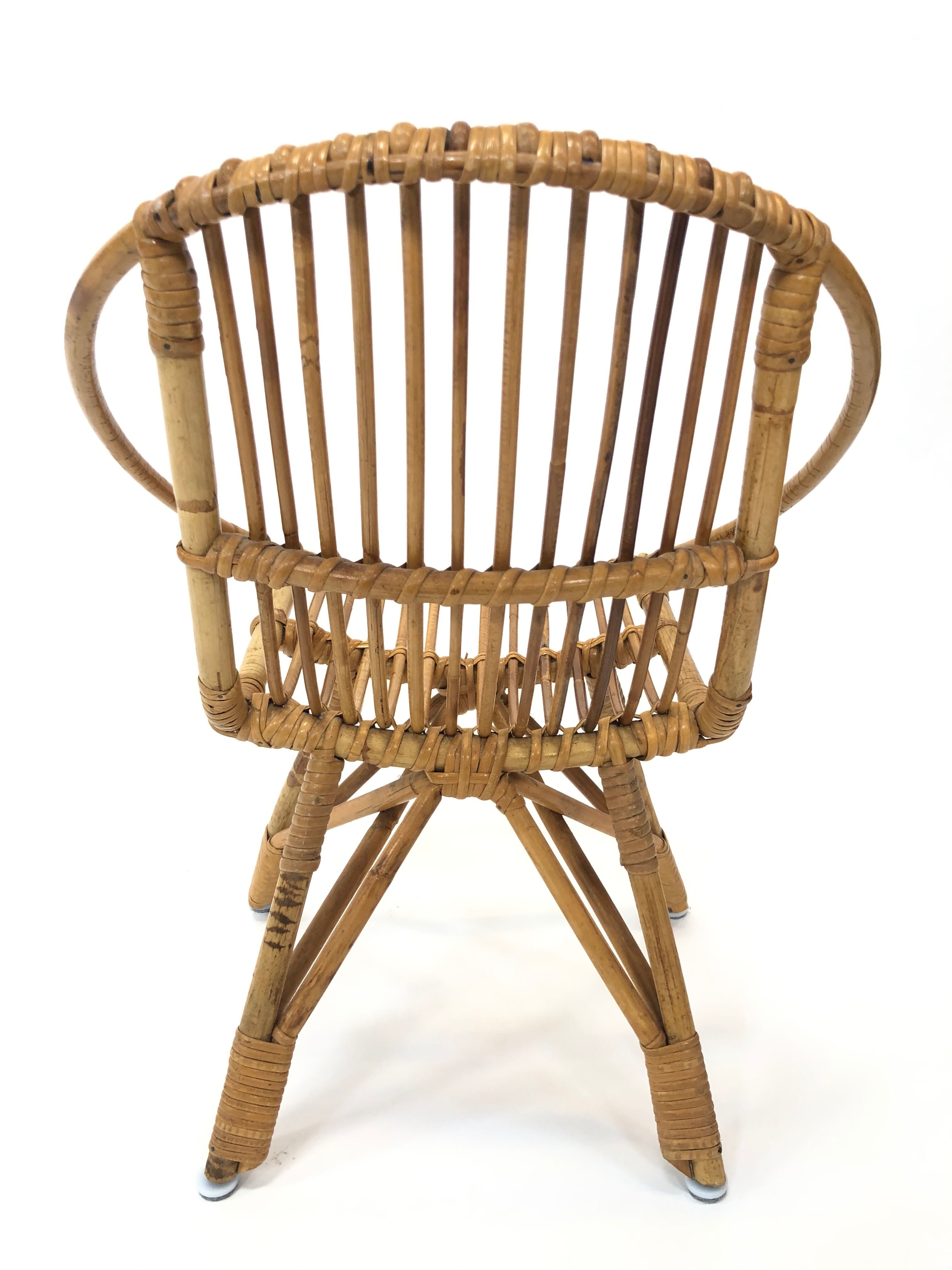 Rohe rattan vintage high chair by Rohe Noordwolde