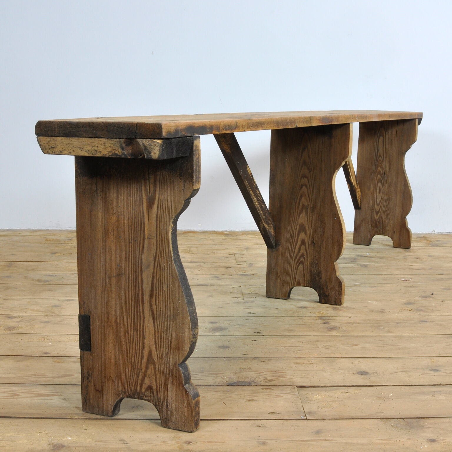 Set of two vintage pine benches, 1940