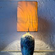Lampe barbotine artisanale fruits années 70