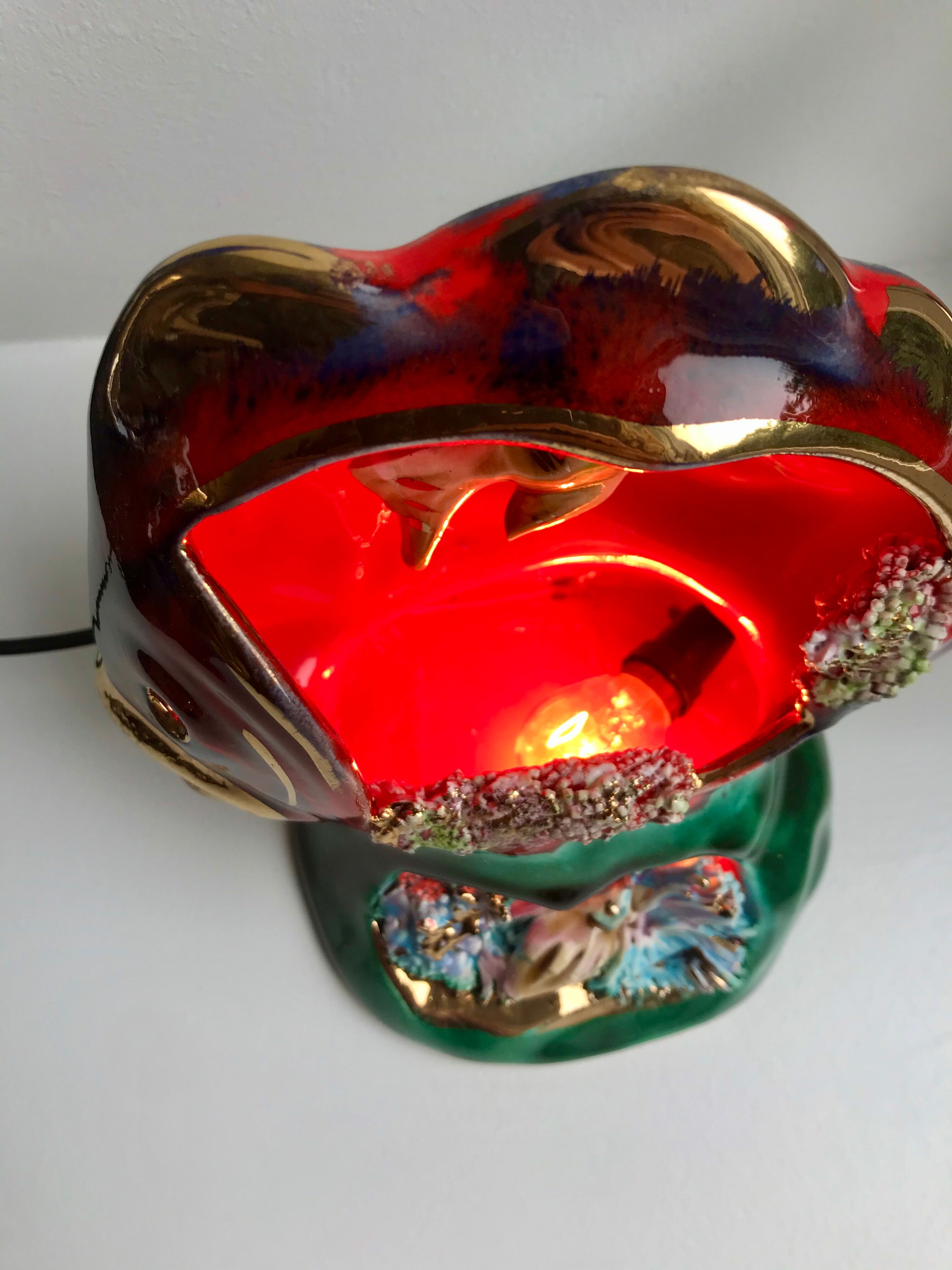 Lampe poisson Vallauris années 70