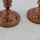 Two copper candle holders