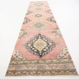 3x12 Soft Pastel Pink Turkish Runner Rug, 85x383Cm SK 5659