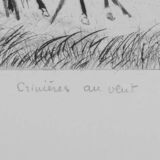 Camille combe: manes in the wind, original signed engraving