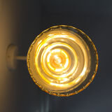 Paire de lampes murales vintage Yugochic recyclées à partir d’abat-jours en verre du milieu du siècle