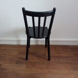 Vintage black lacquered wooden chairs 1980