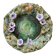 Old Hollow Round Plate in Majolica Barbotine Decorated with Bindweed and Nuts
