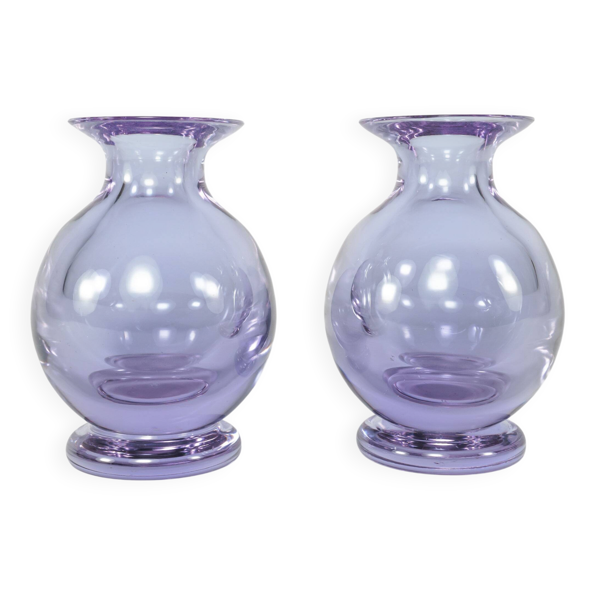 Paire de vases vintage Seguso Vetri d'Arte en verre de Murano néodyme des années 1970