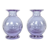 Paire de vases vintage Seguso Vetri d'Arte en verre de Murano néodyme des années 1970