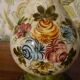 Painted ceramic lamp & lampshade glass lace