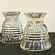Paire vases géométriques semi-cristal vintage