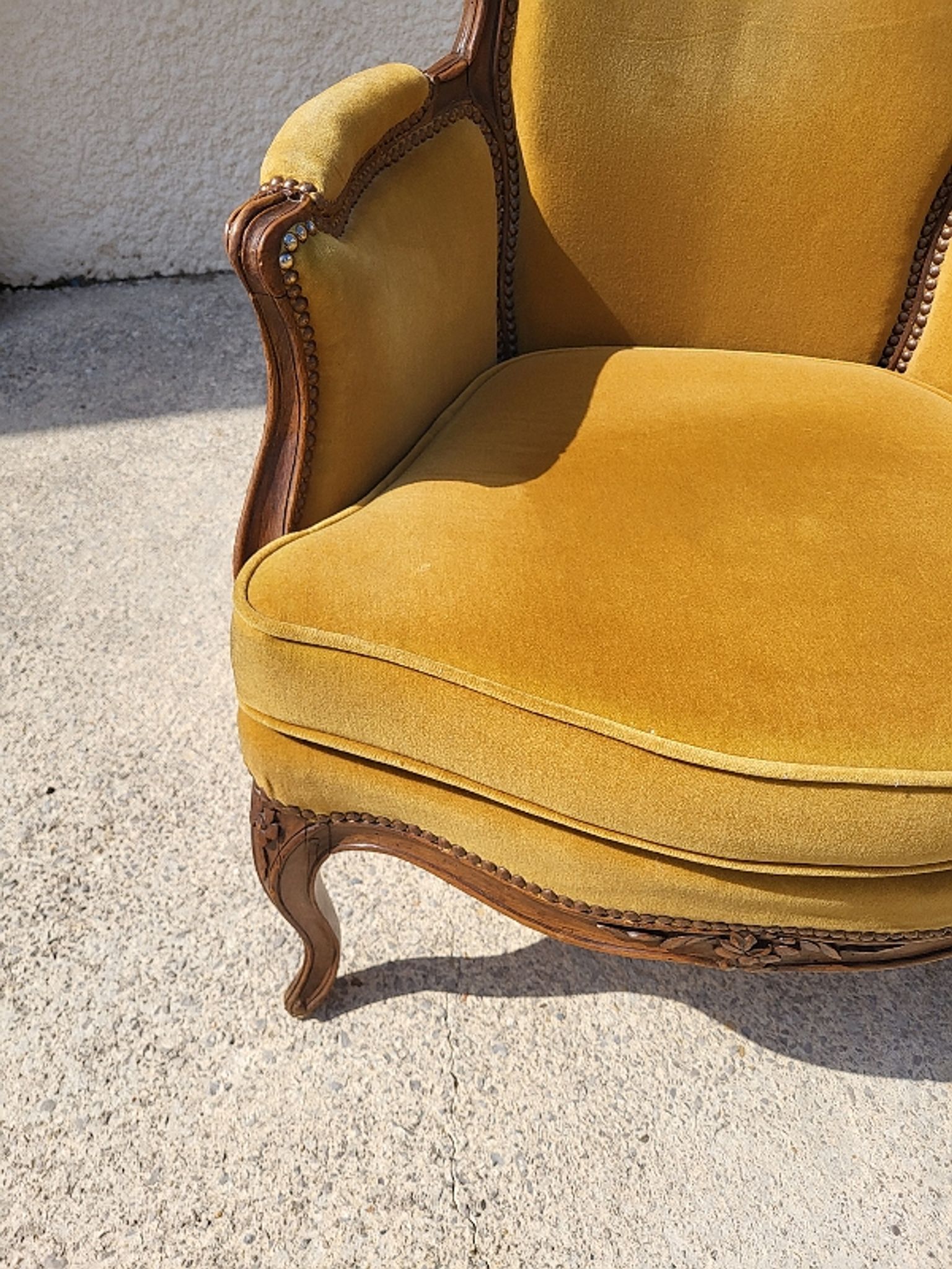 Armchair louis xv mustard walnut of the xix th century n°17