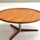 Vintage Dutch round coffee table in teak by Martin Visser for Spectrum, 1960s