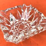 Années 1970 Cendrier Verre transparent taillé et ciselé