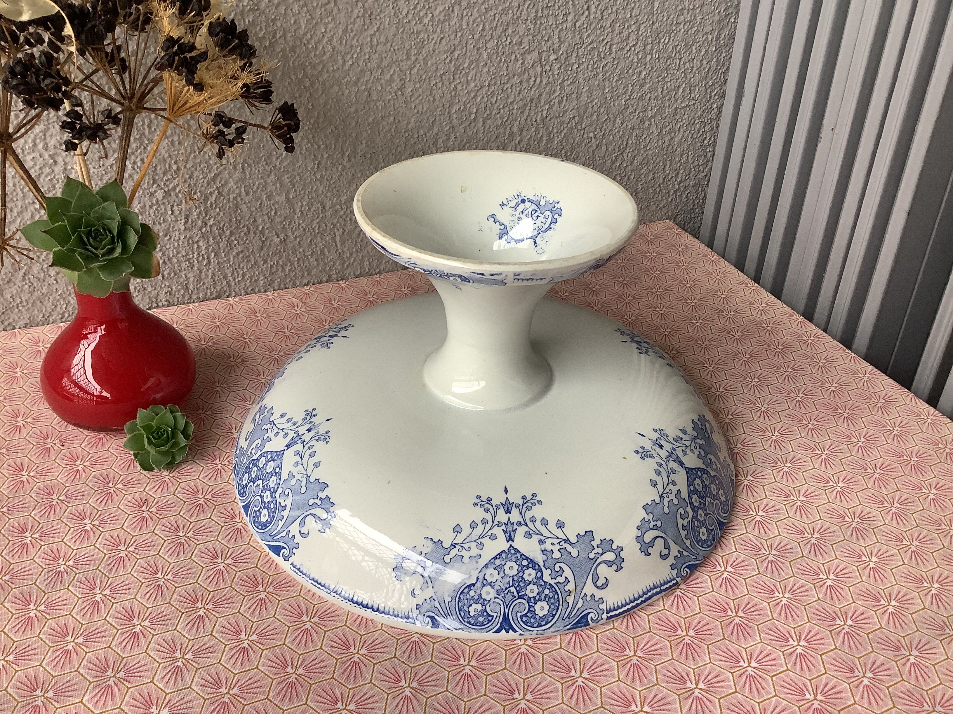 Compotier terre de fer piedouche 19th