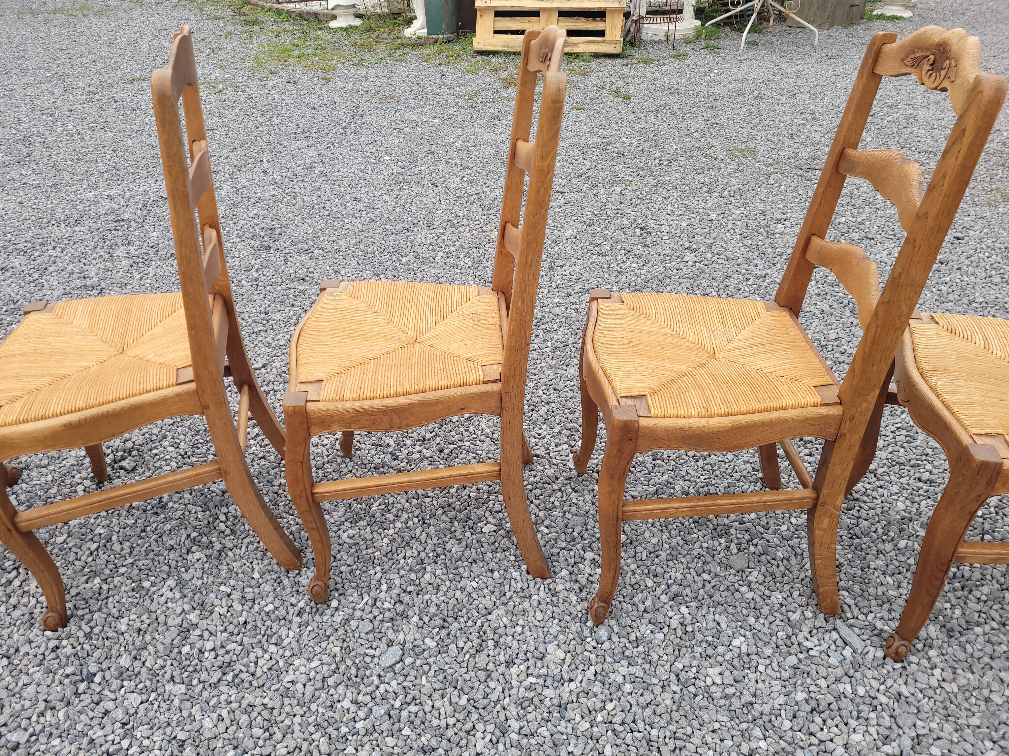 6 Louis XV style oak chairs