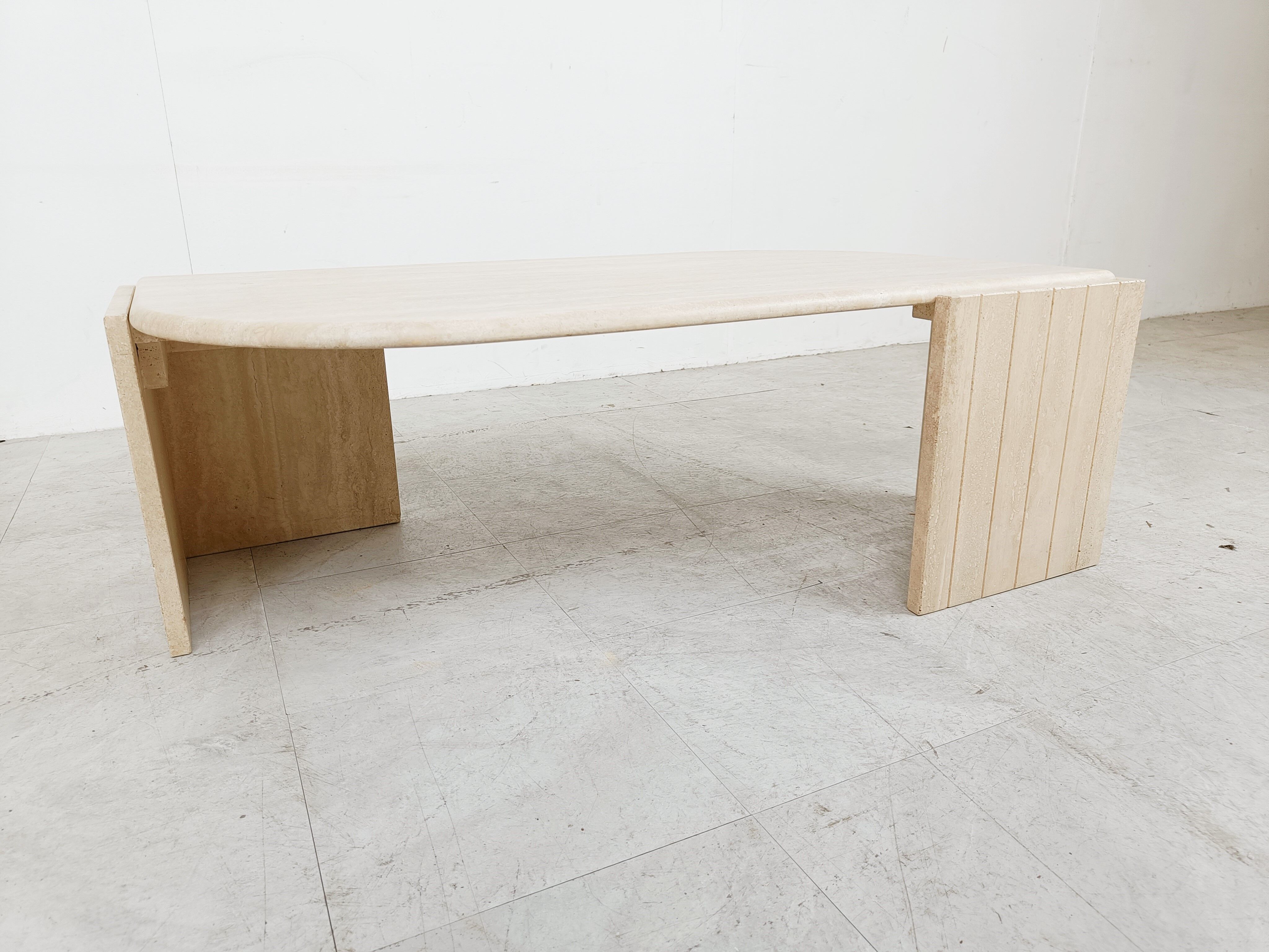 Vintage travertine coffee table, 1970s