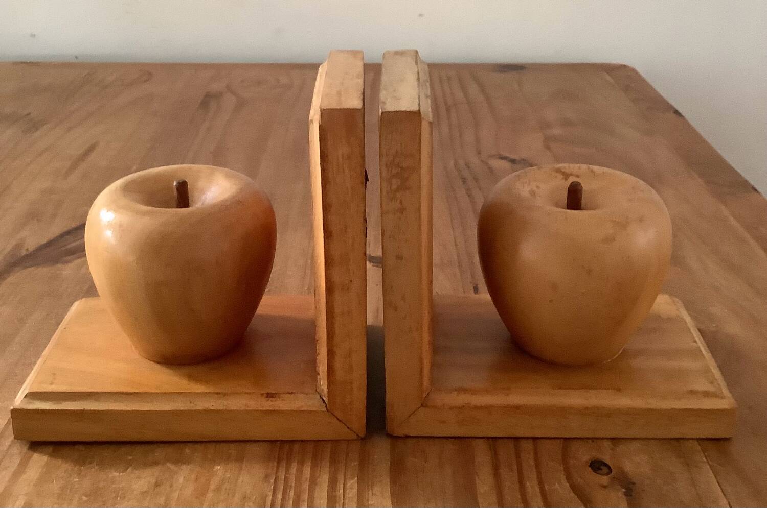 Pair of vintage wooden bookends