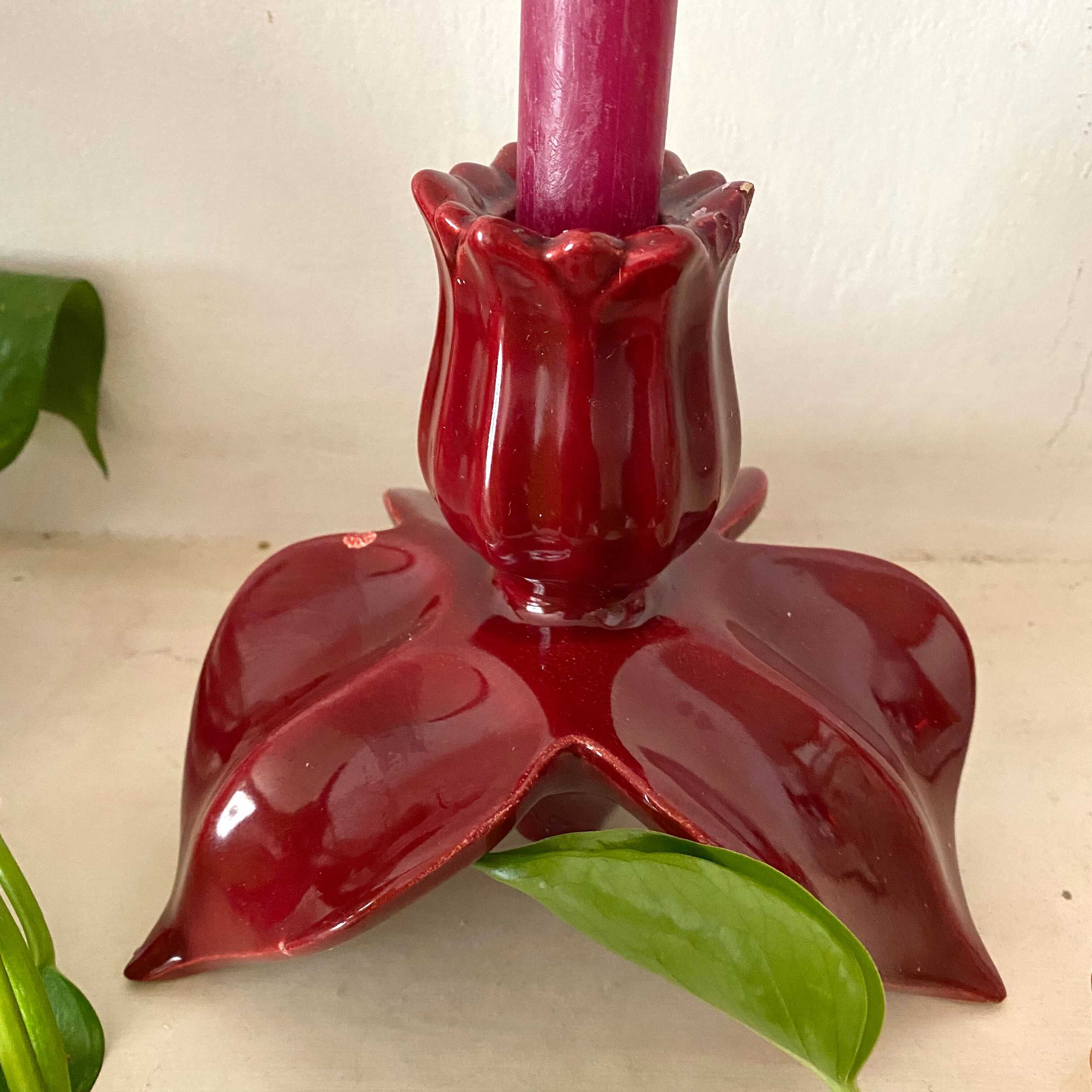 Pair of ceramic cab candlesticks