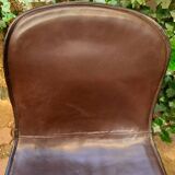 Gastone Rinaldi dining chairs covered with original cow leather, set of two, Italy, 1960s