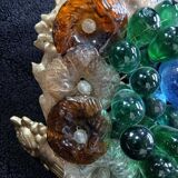 Murano wall sconces – coloured grape glass, bronze anemone