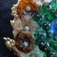 Murano wall sconces – coloured grape glass, bronze anemone