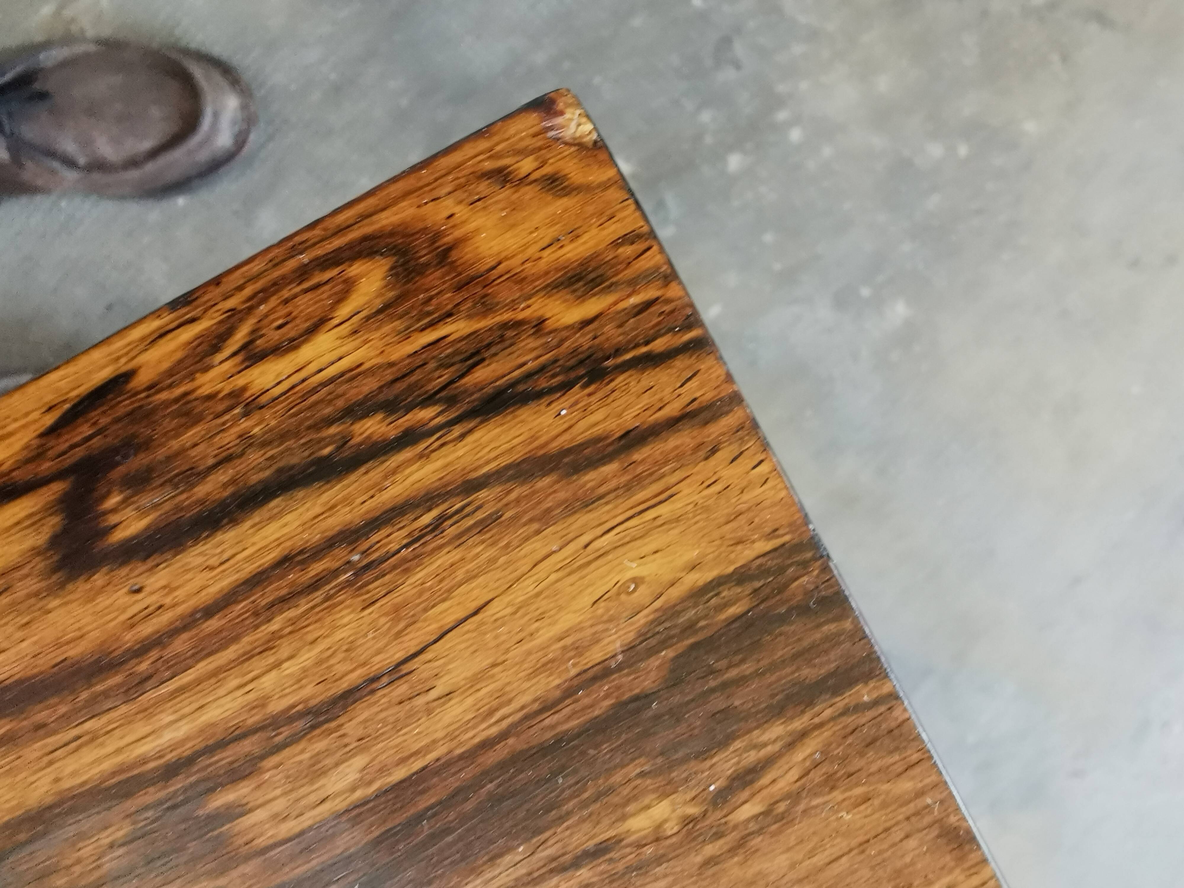 Coffee table from the 70s, chrome and rosewood