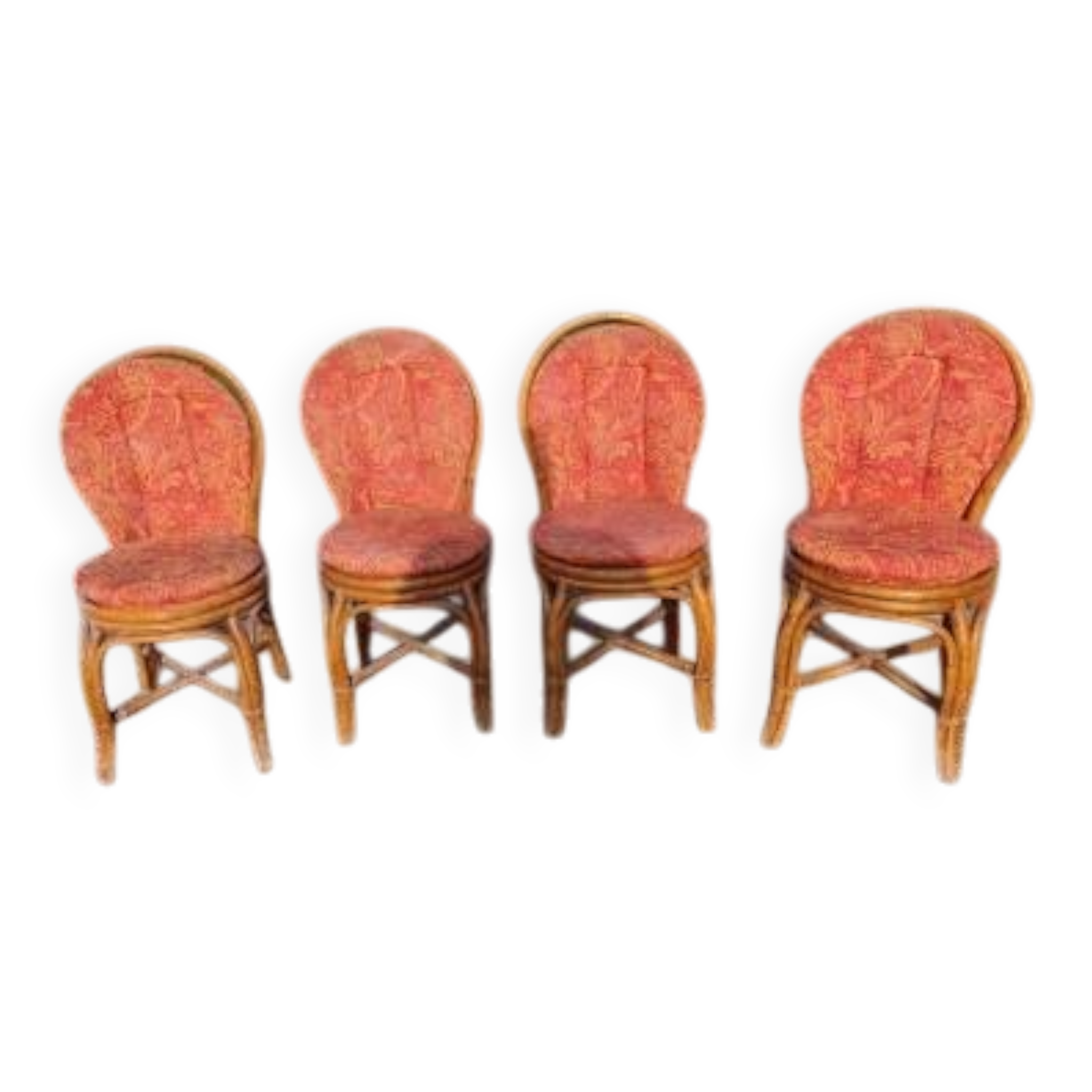 4 vintage rattan chairs