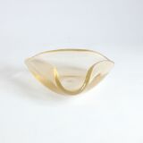 Triangular gold flecked Murano glass vide-poche bowl, Italy 1970s.