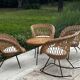 Ensemble de jardin en rotin vintage 1960