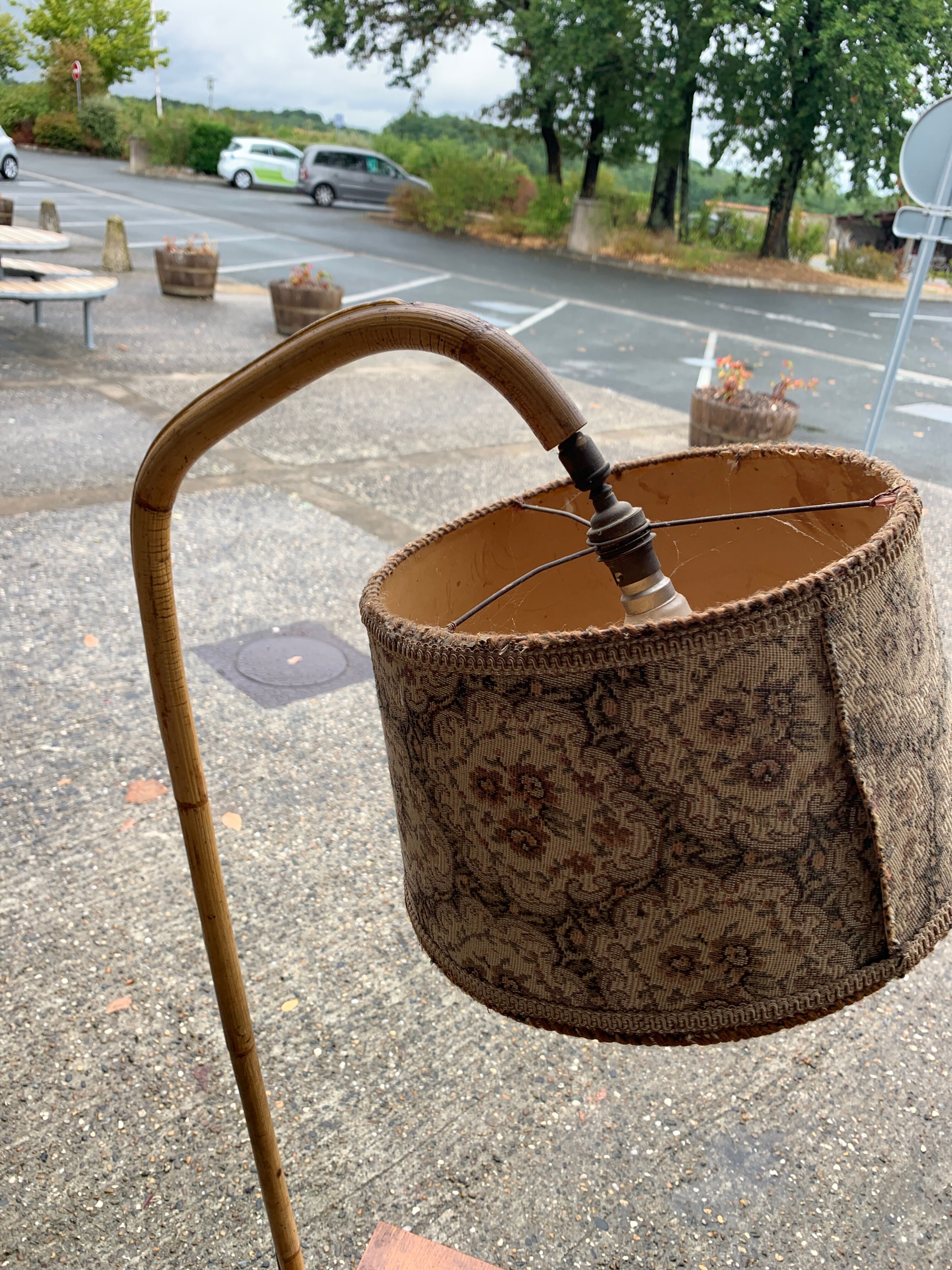 Vintage bamboo lamppost