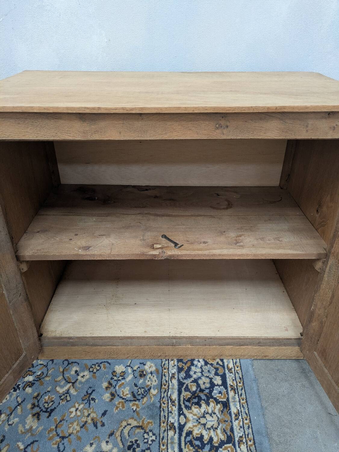 Small raw wood sideboard