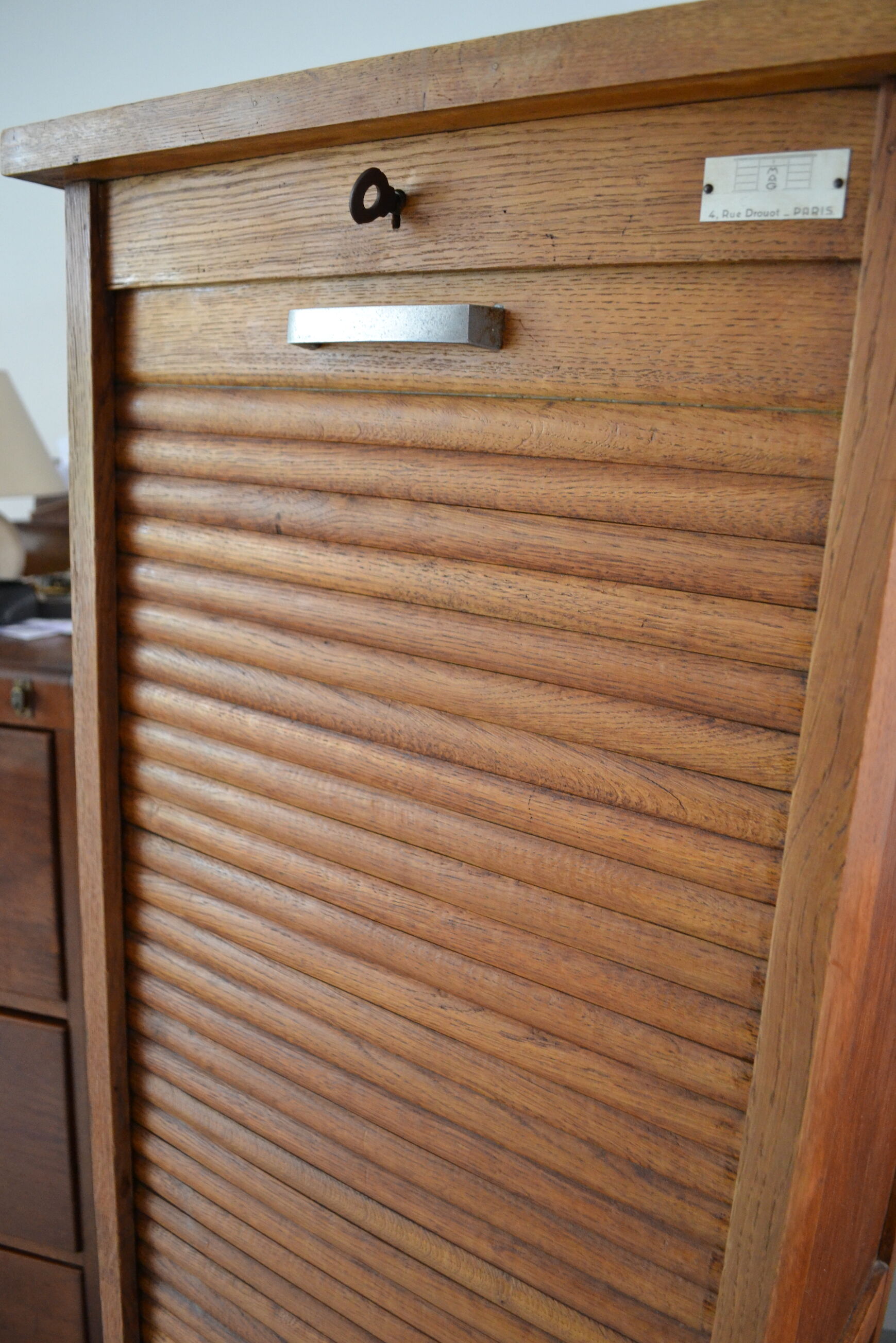 Solid oak curtain cabinet 50s 60s