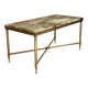 Vintage 1970s brass and marble coffee table