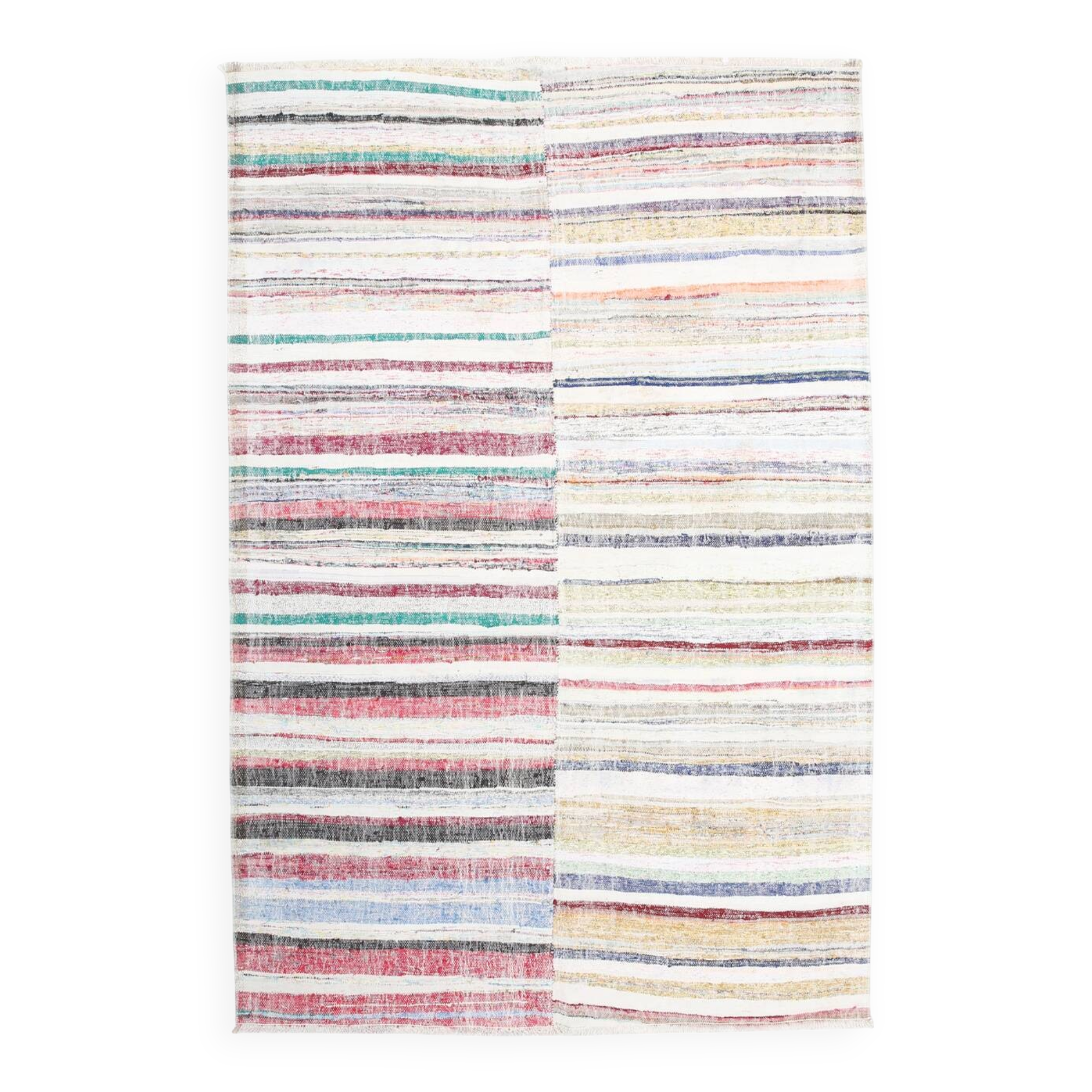 5x8 Shades Of Multicolor Handmade Vintage Kilim Rug, 167x251Cm