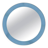Blue glass wall mirror, Italian, circa 1960s-1970s.