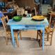Farmhouse table green patina