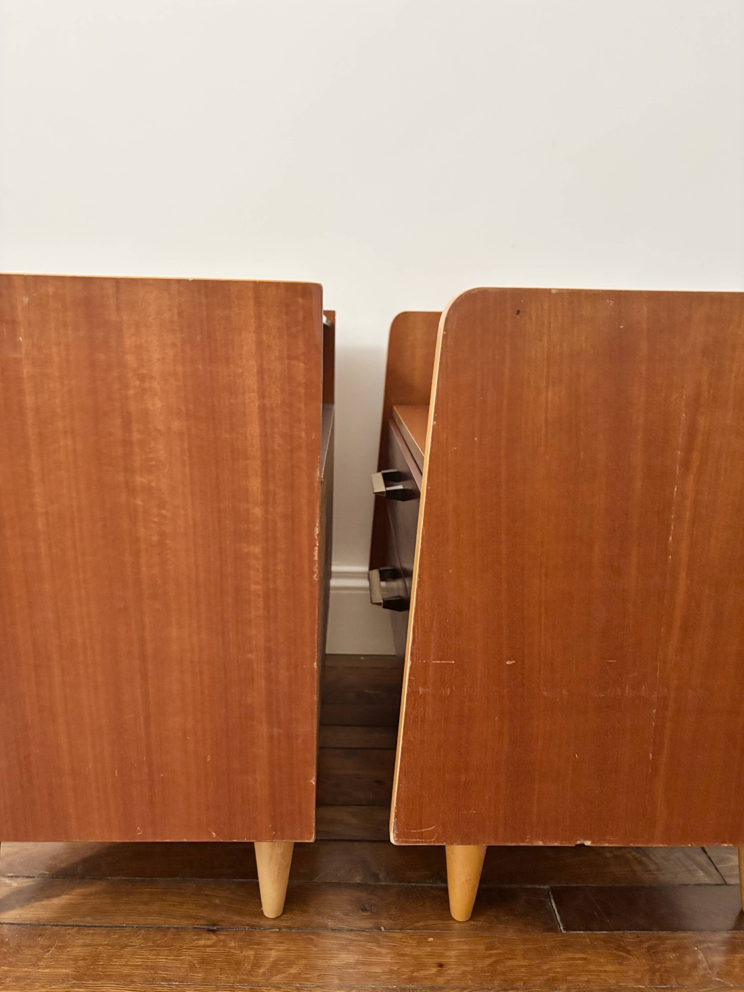 Paire tables de chevet vintage mid-century