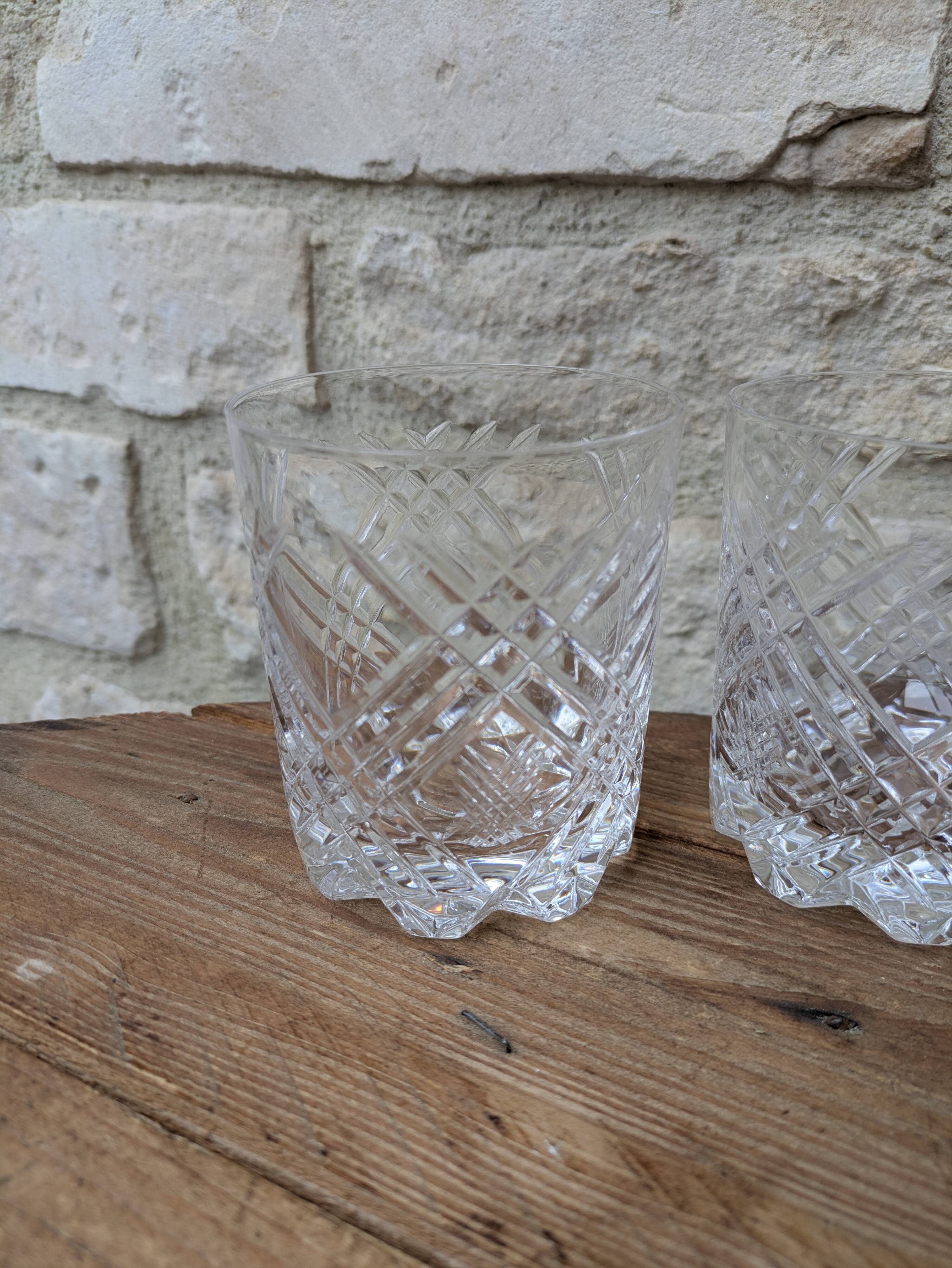 Set of 4 cut crystal whisky glasses from Cristal de Vannes