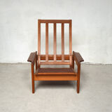 Paire de fauteuils danois en teck et repose pieds, 1960